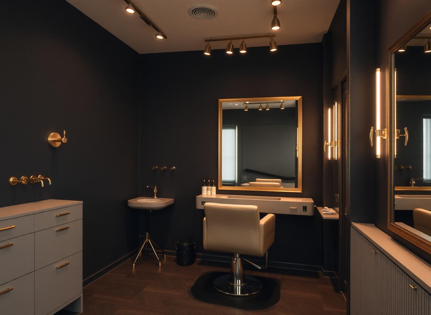 Intérieur du salon Atelier Noir